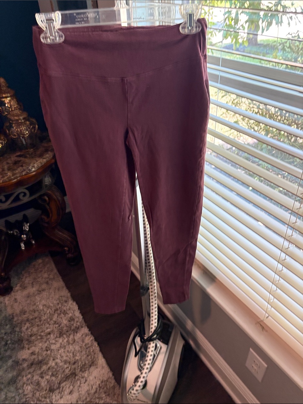 Banana Republic Maroon High-Rise Ankle Leggings